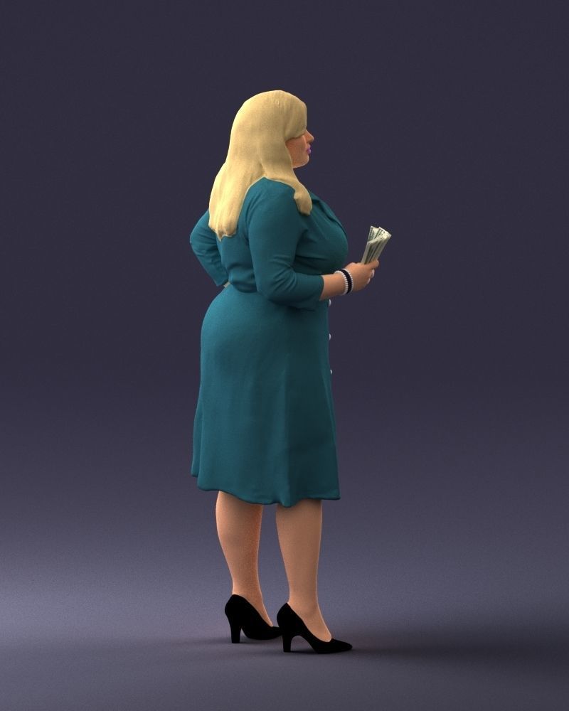 000332 Confident Woman with Money 0122 3dp 3D print model_13
