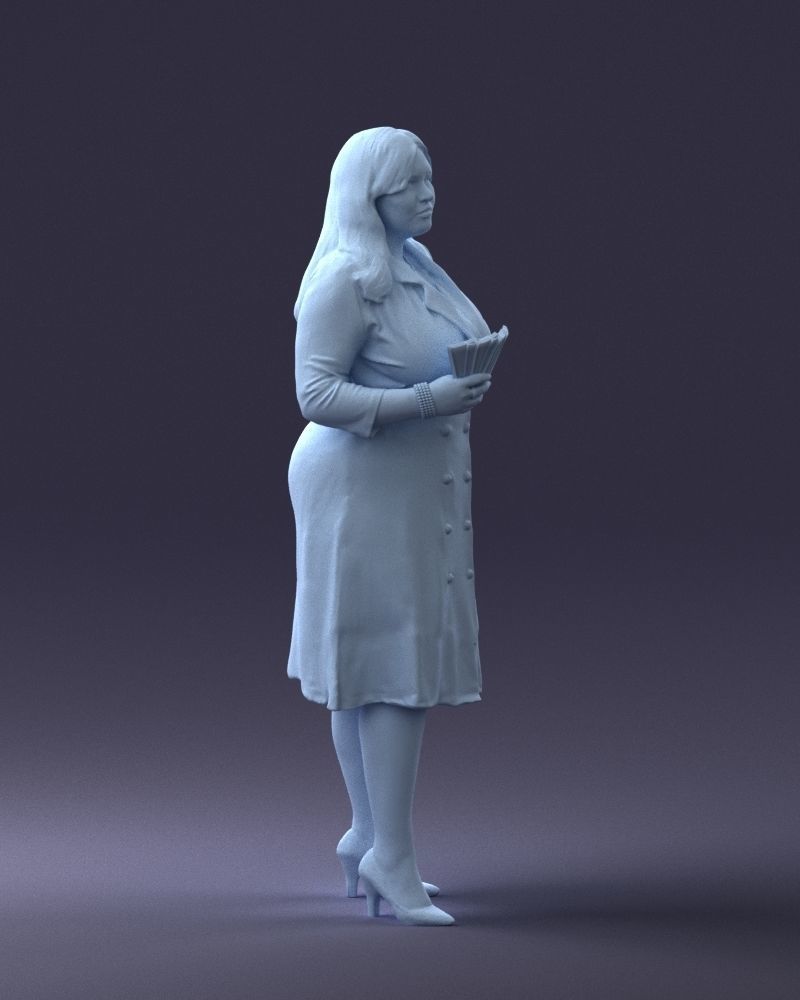 000332 Confident Woman with Money 0122 3dp 3D print model_11