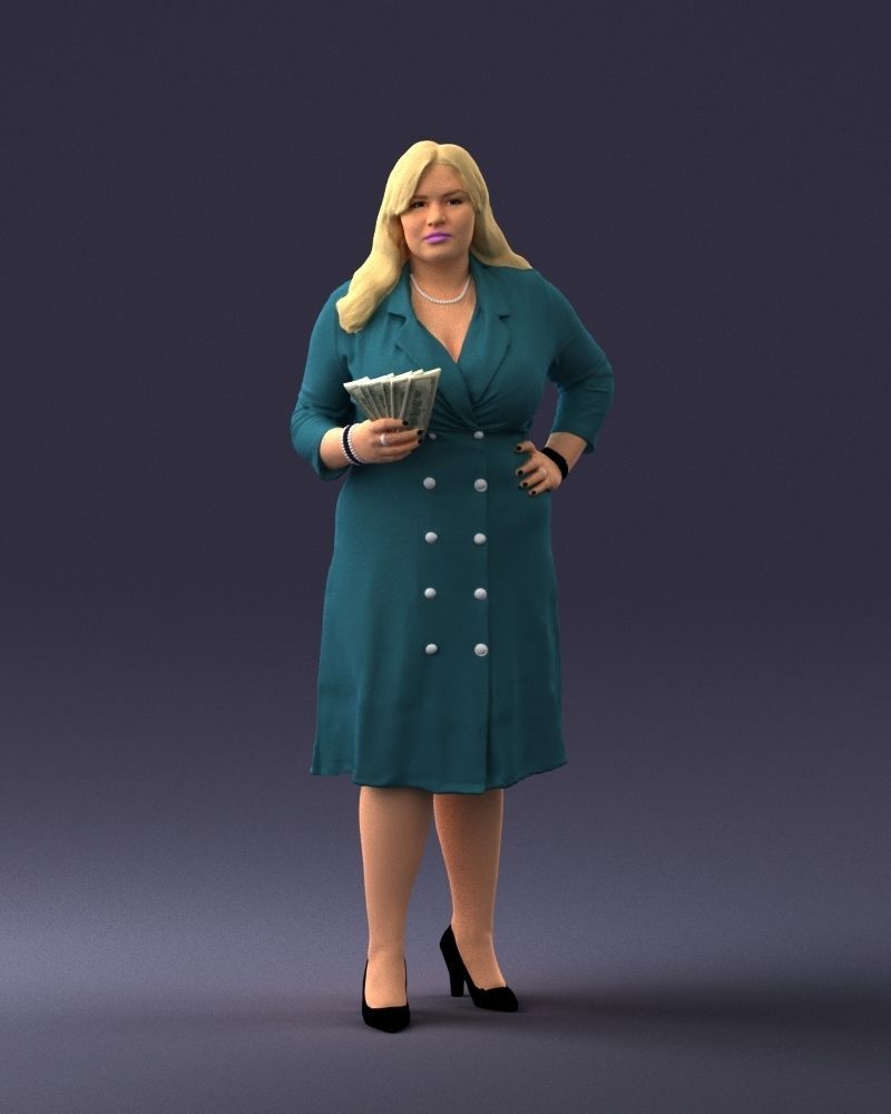 000332 Confident Woman with Money 0122 3dp 3D print model_37