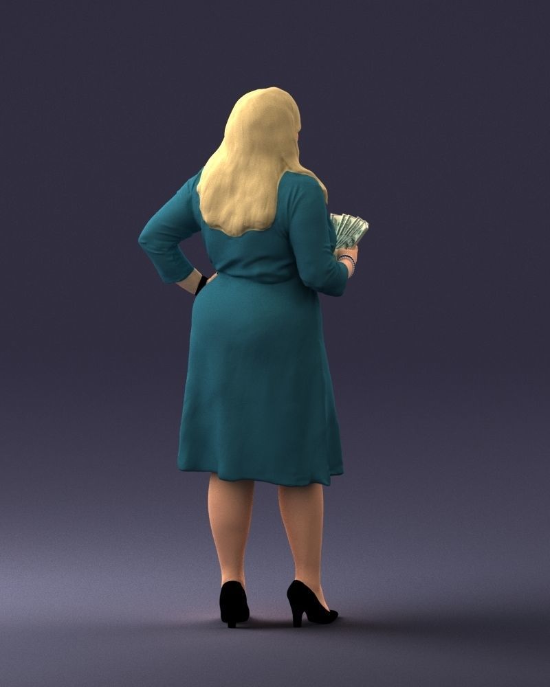 000332 Confident Woman with Money 0122 3dp 3D print model_16
