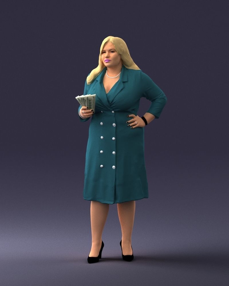 000332 Confident Woman with Money 0122 3dp 3D print model_31