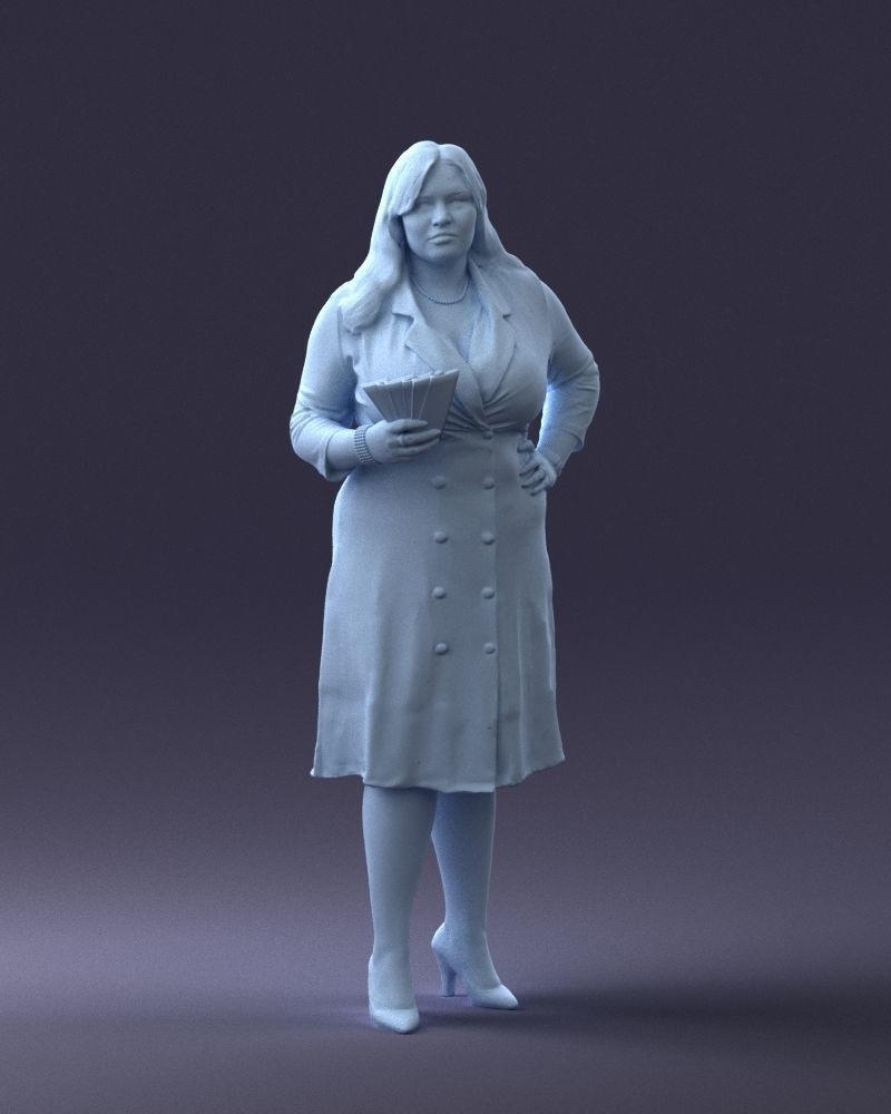 000332 Confident Woman with Money 0122 3dp 3D print model_5
