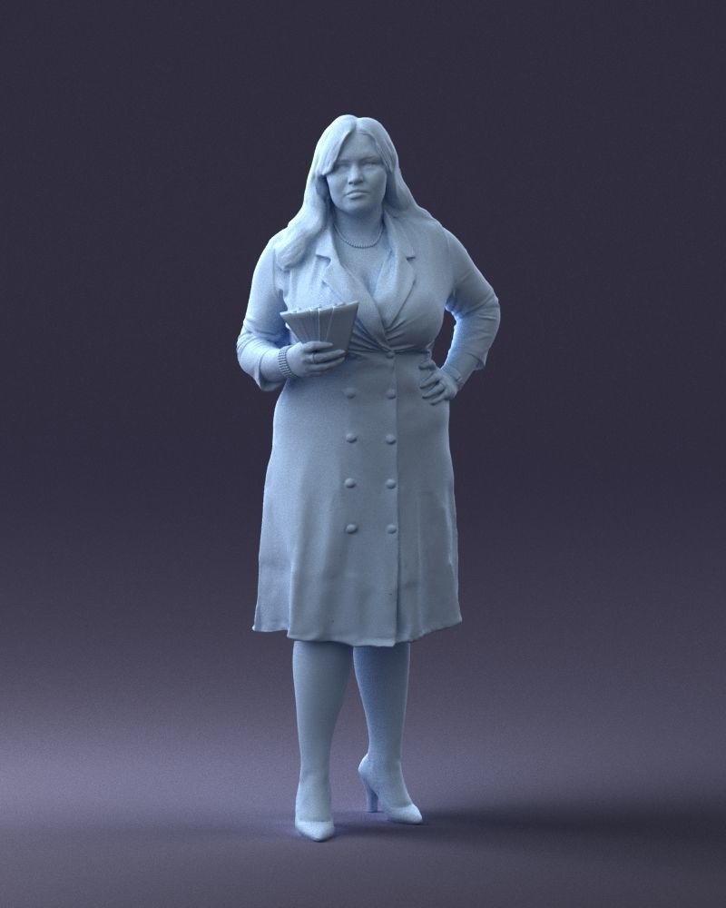 000332 Confident Woman with Money 0122 3dp 3D print model_2