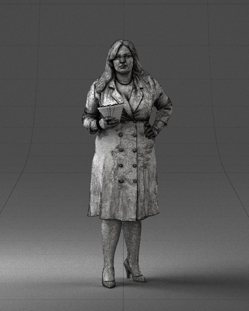 000332 Confident Woman with Money 0122 3dp 3D print model_39