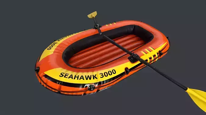 Inflatable Boat 1 PBR Game Ready Low-poly 3D model