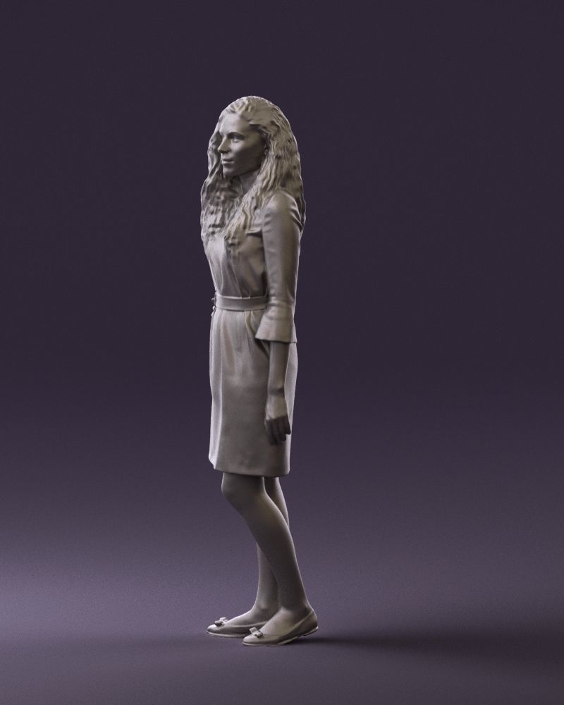 Woman in black brown hair 0453 3D print model 3D print model_25