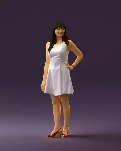 Woman in white dress 0451