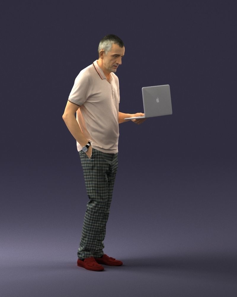 Man with macbook 0138 3D model_9
