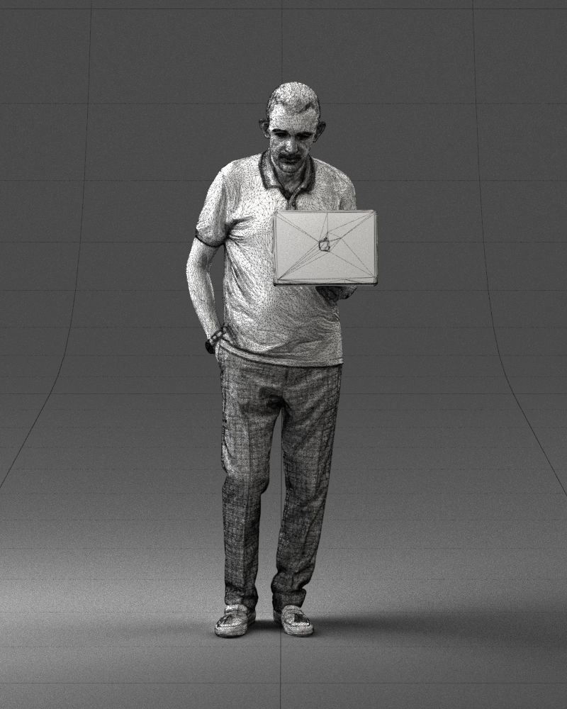 Man with macbook 0138 3D model_5