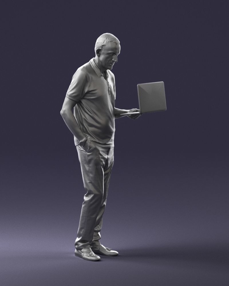 Man with macbook 0138 3D model_10