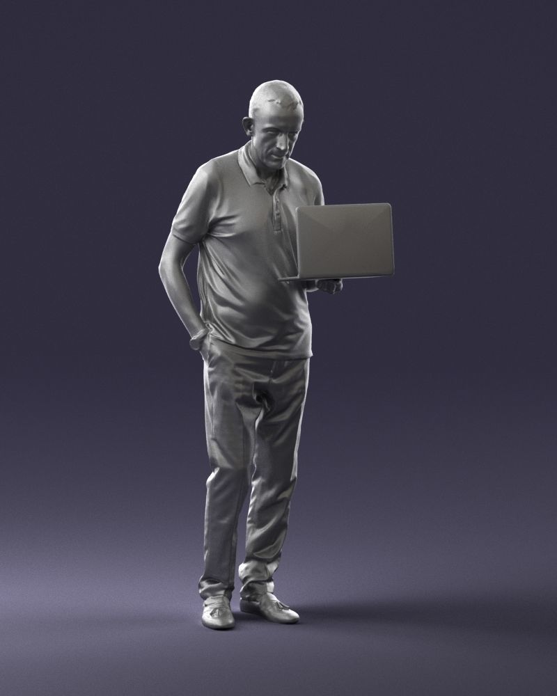 Man with macbook 0138 3D model_7