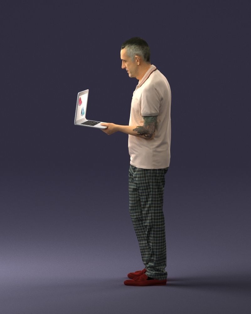 Man with macbook 0138 3D model_24