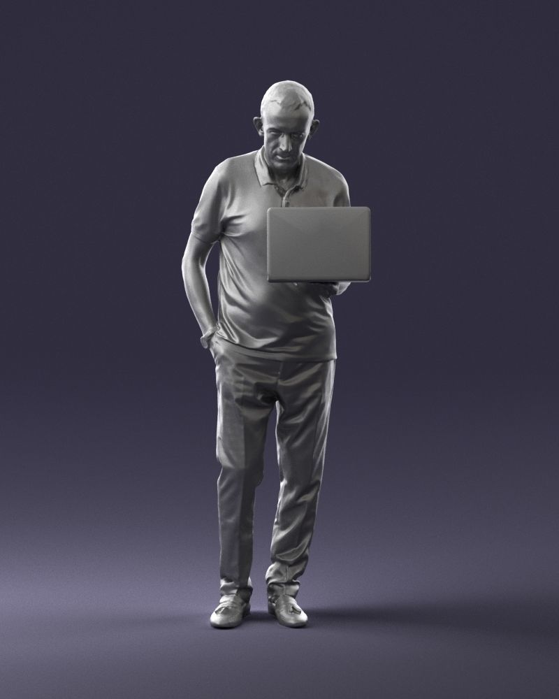 Man with macbook 0138 3D model_4
