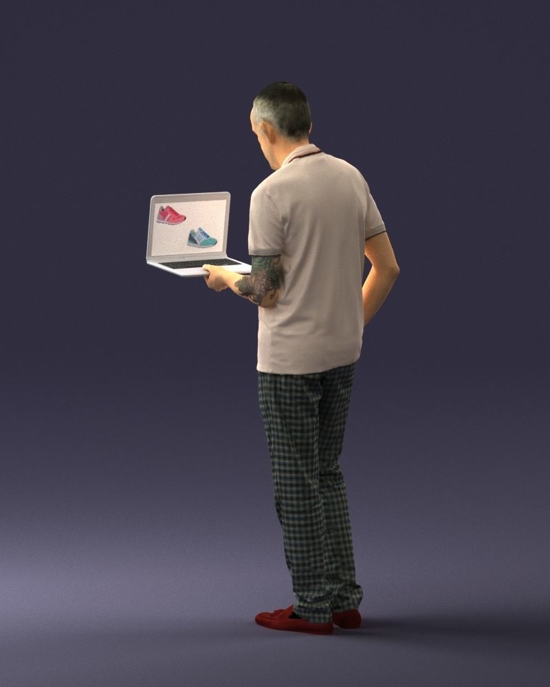 Man with macbook 0138 3D model_21