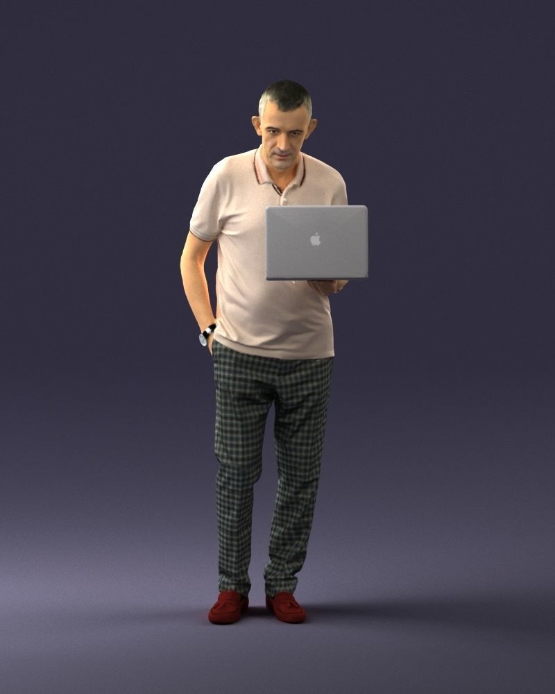 Man with macbook 0138 3D model_3