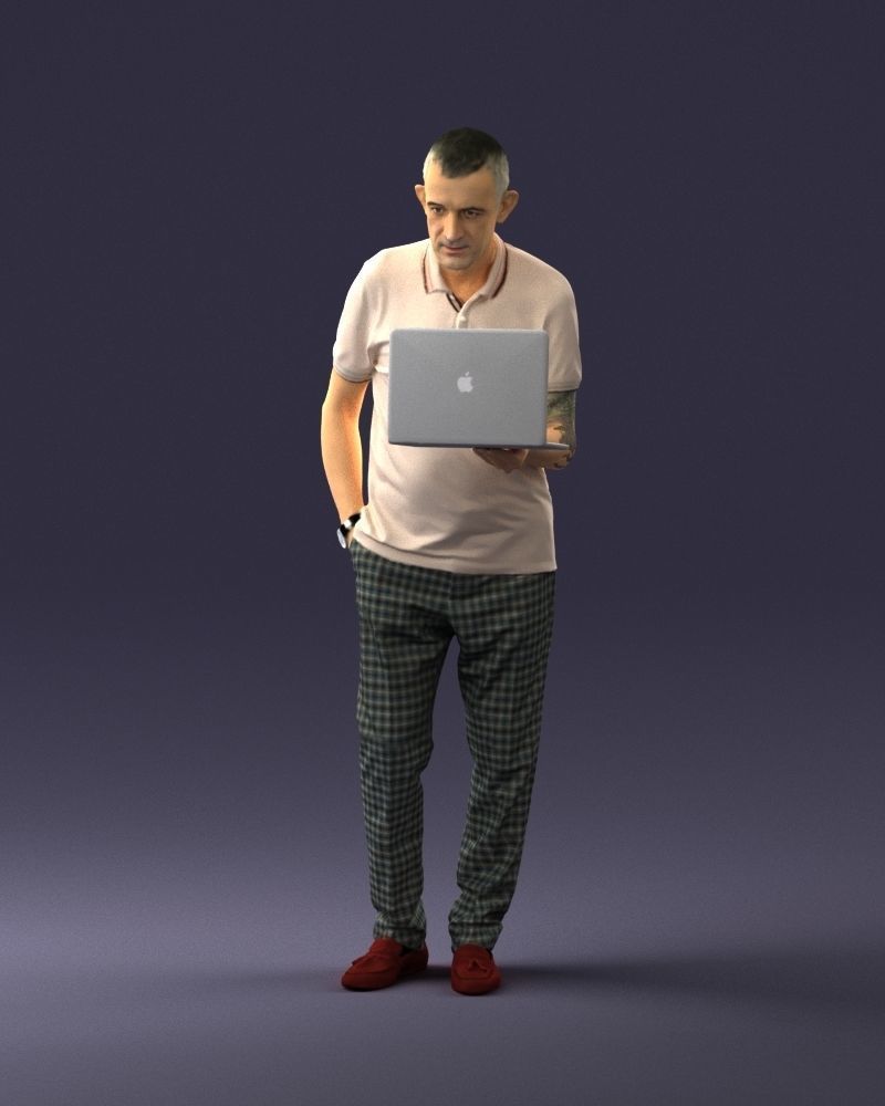 Man with macbook 0138 3D model_33