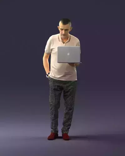 Man with macbook 0138 3D model