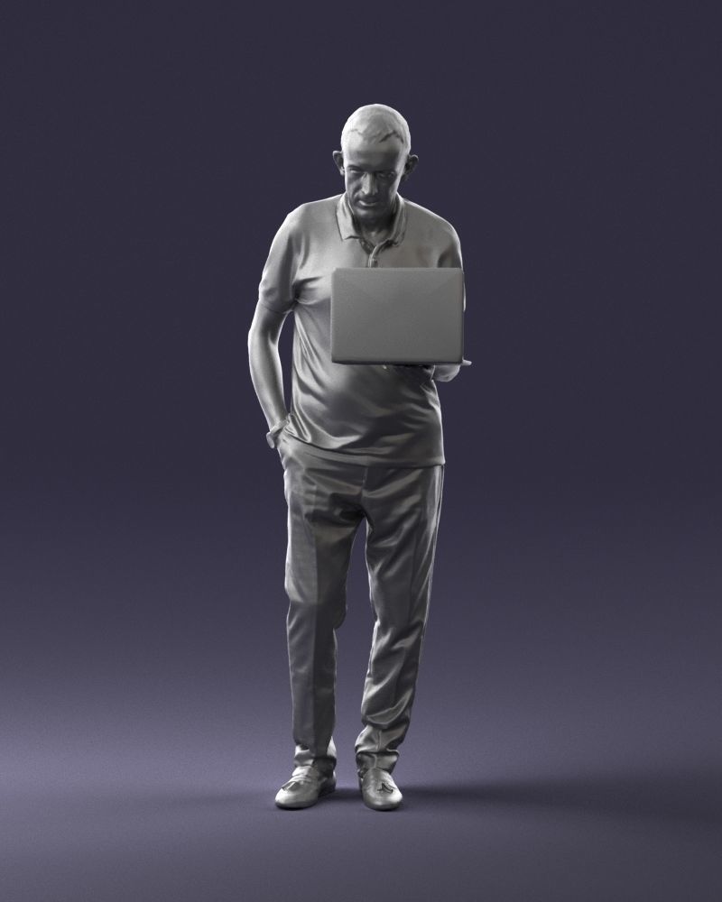 Man with macbook 0138 3D model_1