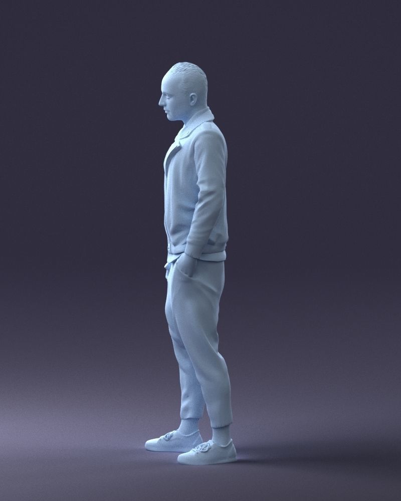 000219 Male Character in Jacket Holding Bottle 1121 3dp 3D print model_25