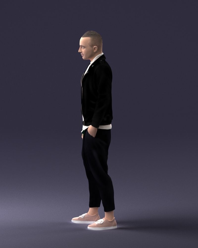 000219 Male Character in Jacket Holding Bottle 1121 3dp 3D print model_24