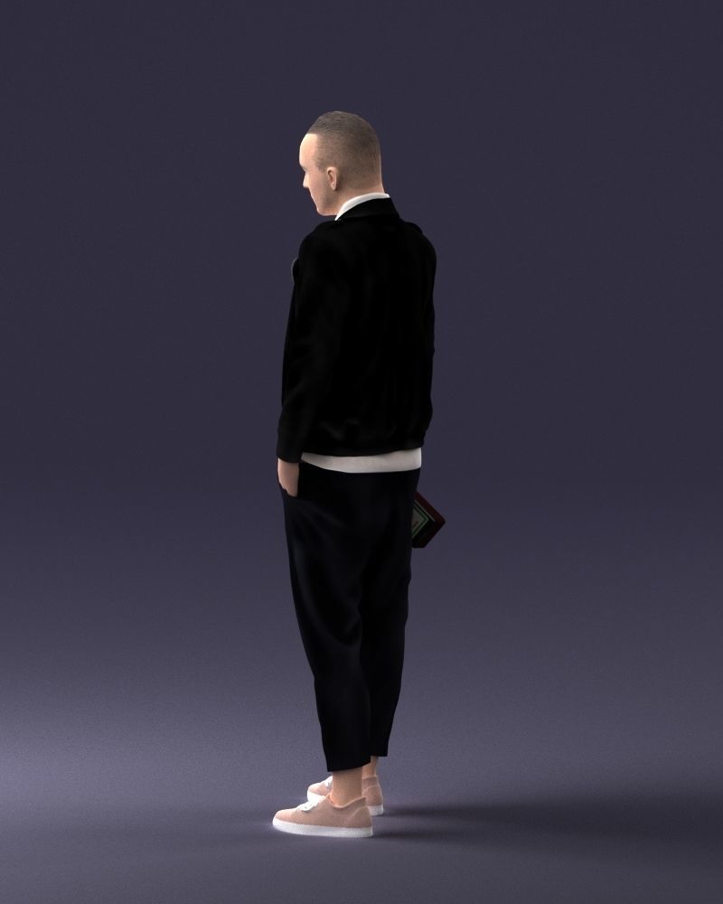 000219 Male Character in Jacket Holding Bottle 1121 3dp 3D print model_21