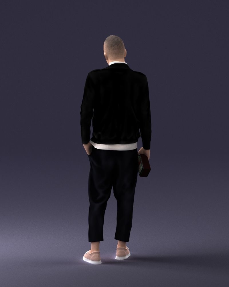 000219 Male Character in Jacket Holding Bottle 1121 3dp 3D print model_18