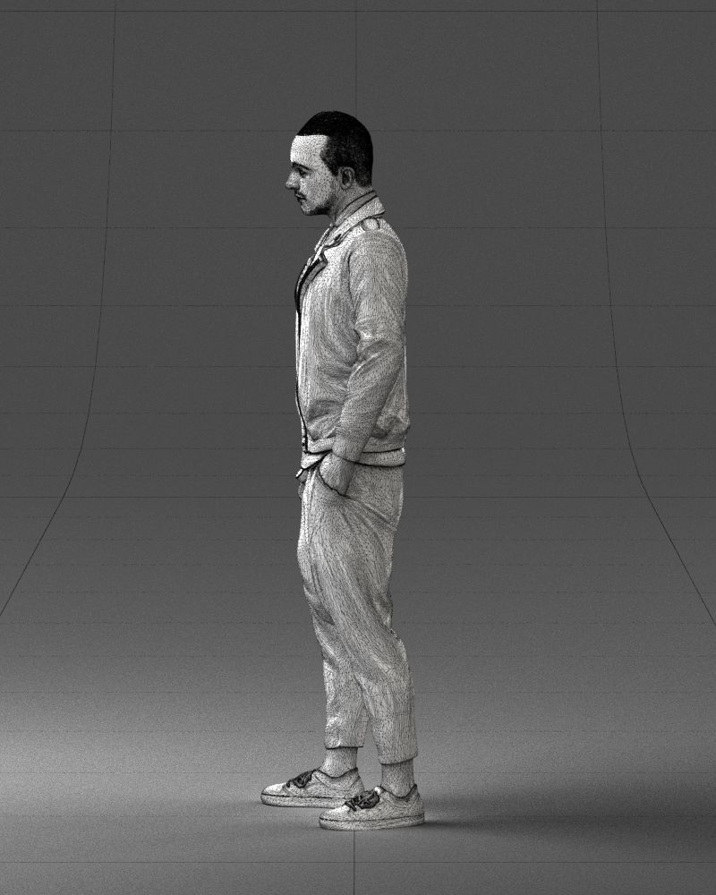 000219 Male Character in Jacket Holding Bottle 1121 3dp 3D print model_26