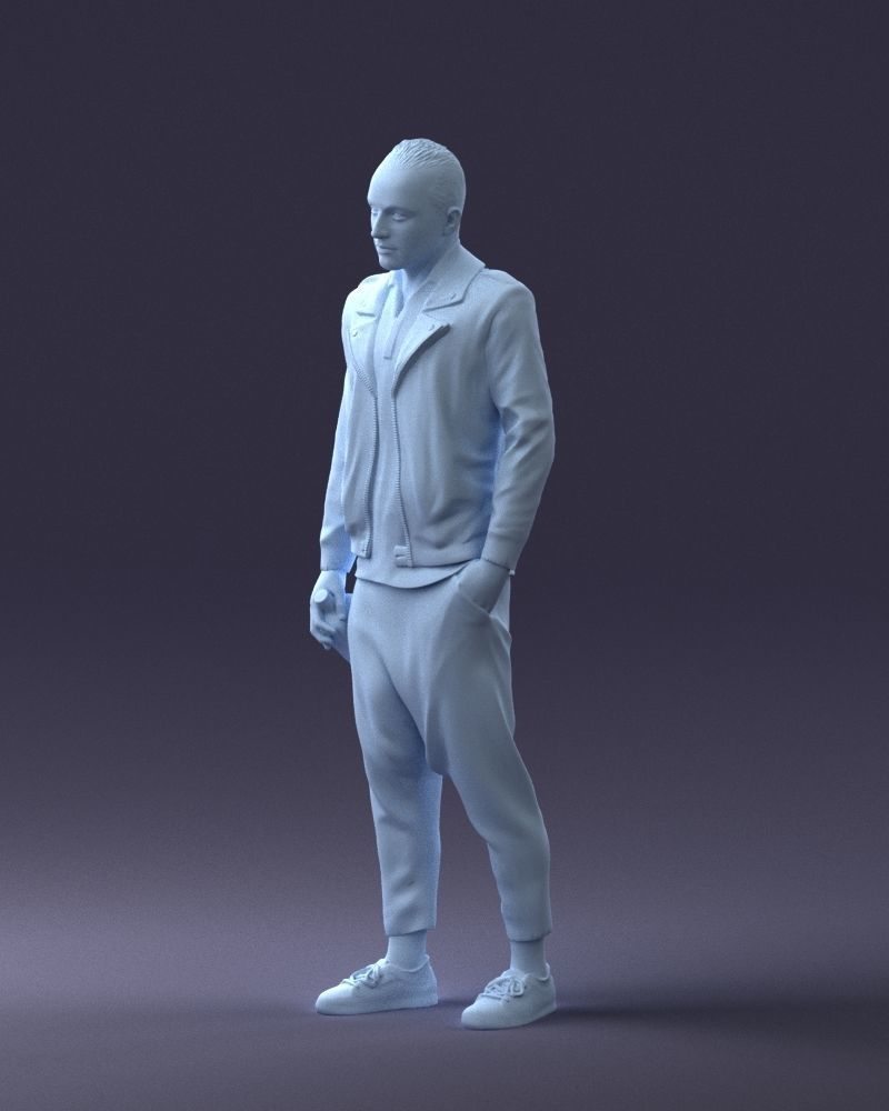 000219 Male Character in Jacket Holding Bottle 1121 3dp 3D print model_28