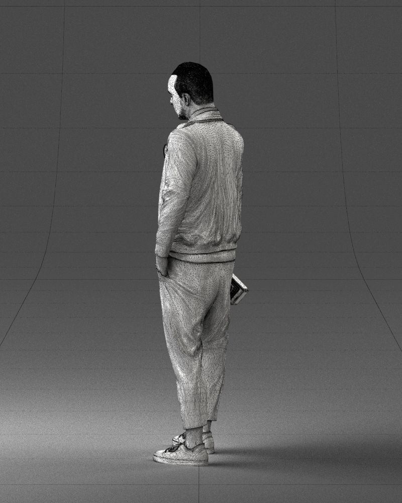 000219 Male Character in Jacket Holding Bottle 1121 3dp 3D print model_23