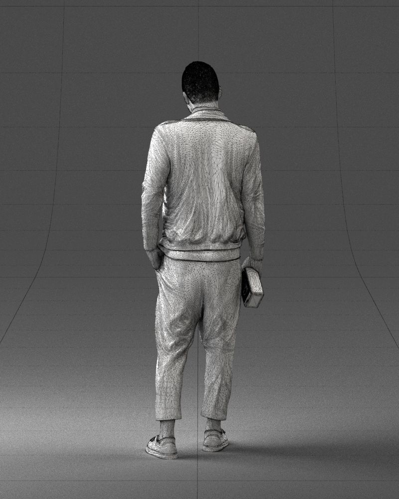000219 Male Character in Jacket Holding Bottle 1121 3dp 3D print model_20