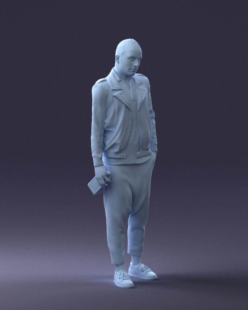 000219 Male Character in Jacket Holding Bottle 1121 3dp 3D print model_7