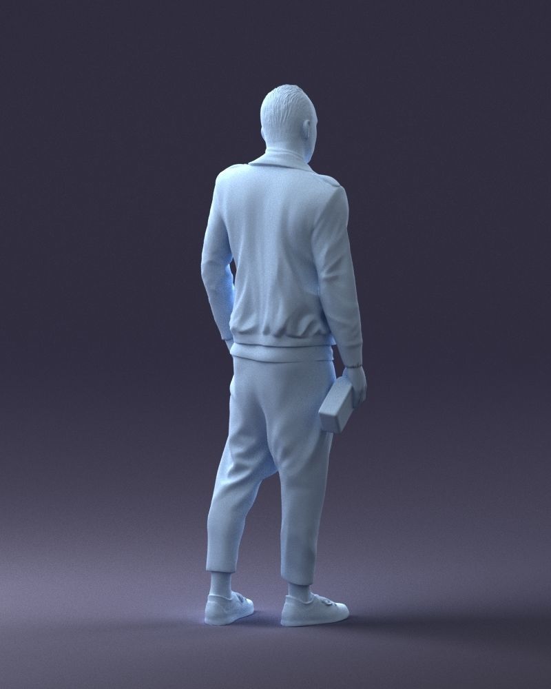 000219 Male Character in Jacket Holding Bottle 1121 3dp 3D print model_16