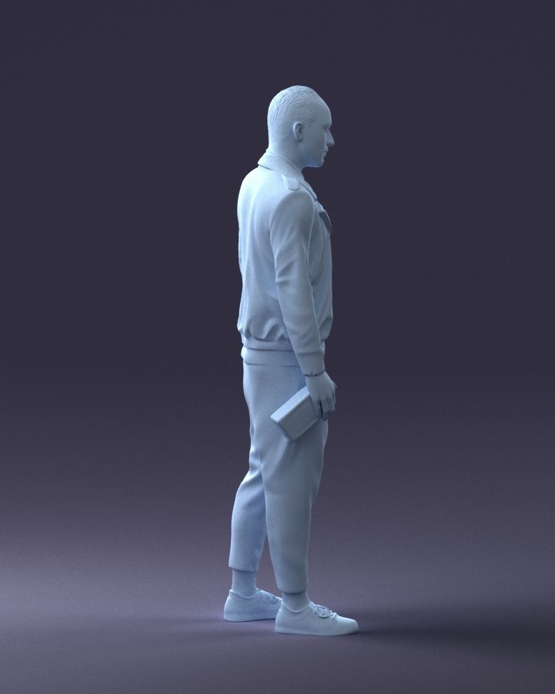 000219 Male Character in Jacket Holding Bottle 1121 3dp 3D print model_13