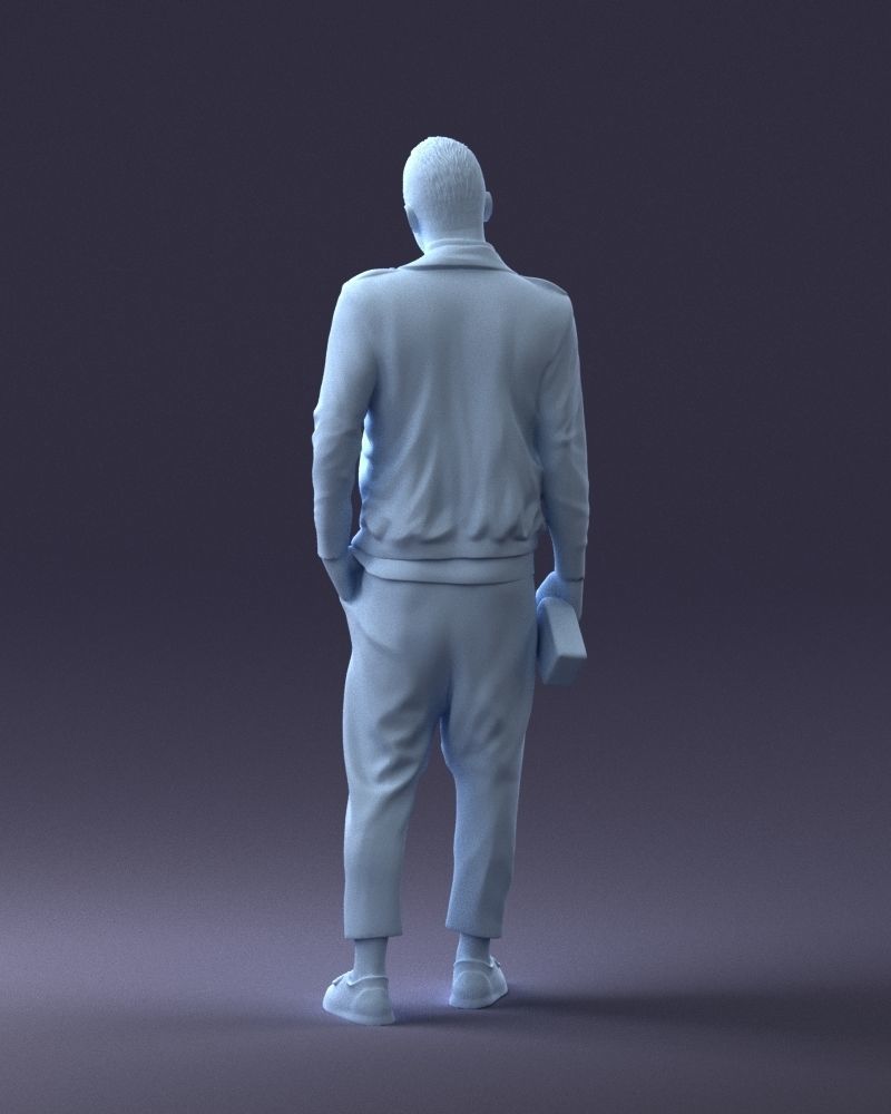 000219 Male Character in Jacket Holding Bottle 1121 3dp 3D print model_19