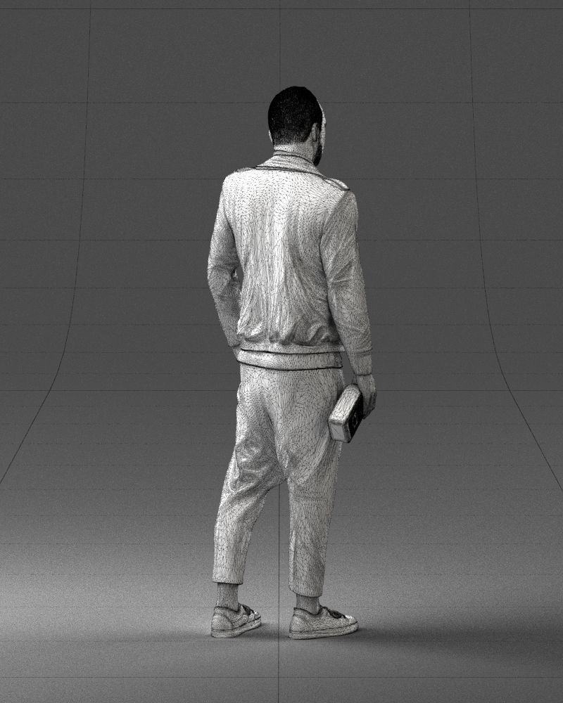 000219 Male Character in Jacket Holding Bottle 1121 3dp 3D print model_17