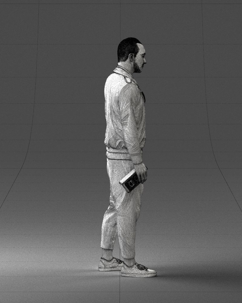 000219 Male Character in Jacket Holding Bottle 1121 3dp 3D print model_14