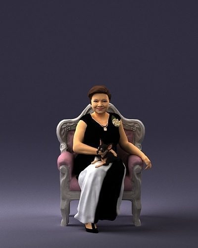 Grandmother in chair 0477 3D print ready 3D print model