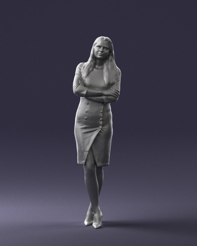Woman in denim skirt 0469 3D Print Ready 3D print model_37