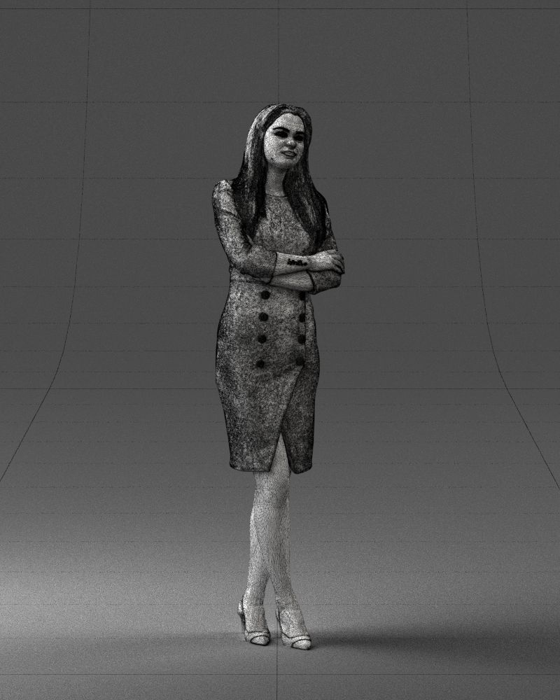 Woman in denim skirt 0469 3D Print Ready 3D print model_35