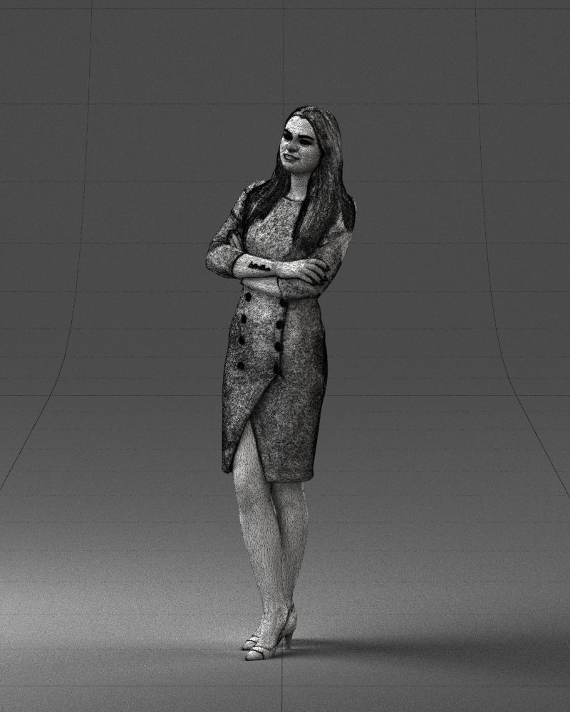 Woman in denim skirt 0469 3D Print Ready 3D print model_5