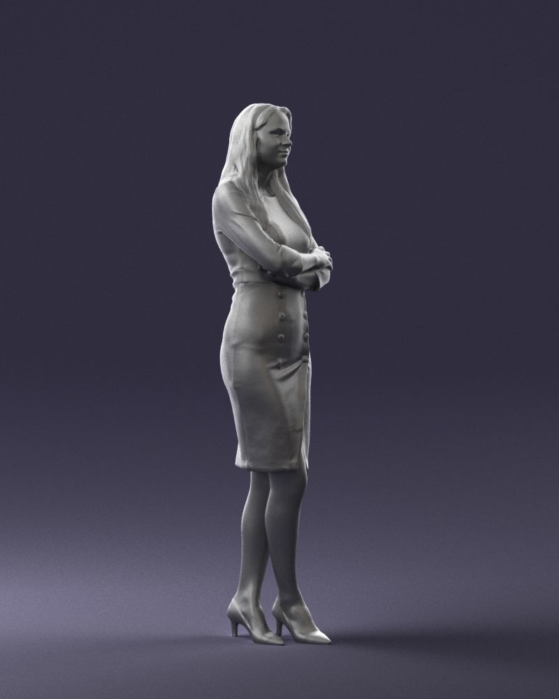 Woman in denim skirt 0469 3D Print Ready 3D print model_31