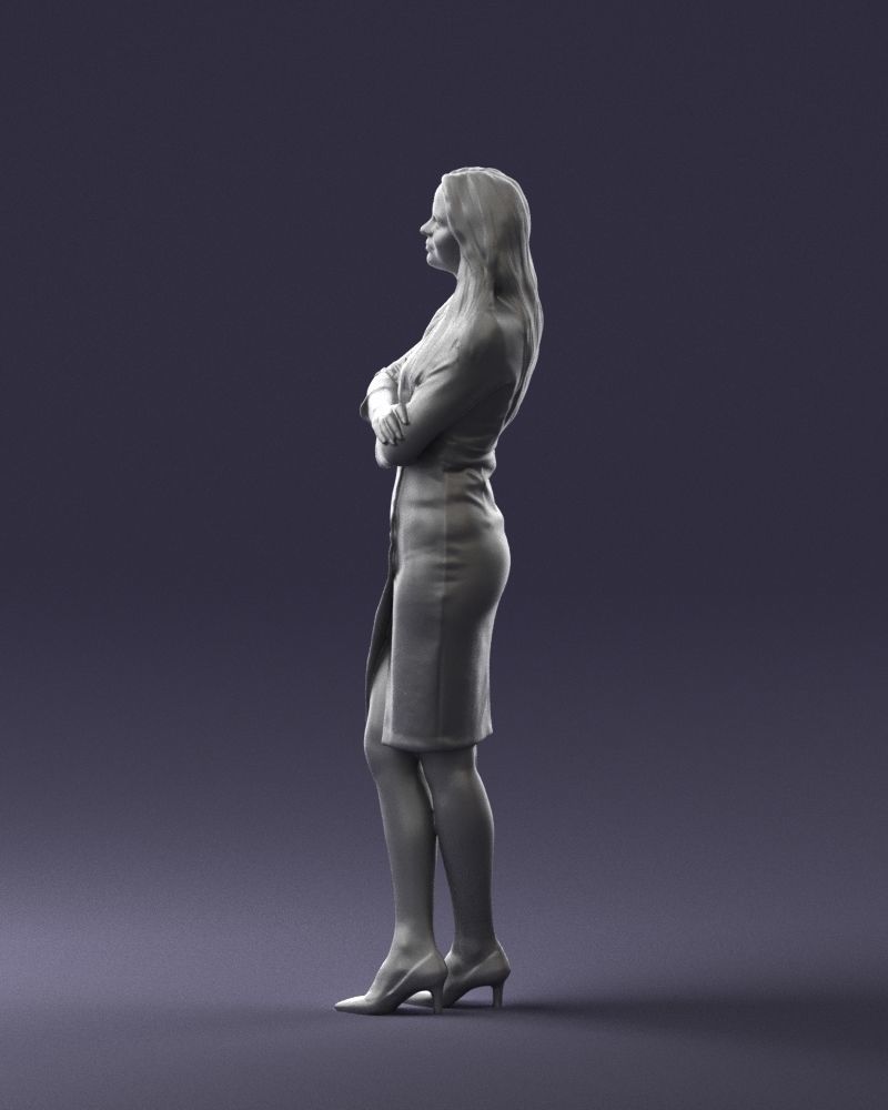 Woman in denim skirt 0469 3D Print Ready 3D print model_10