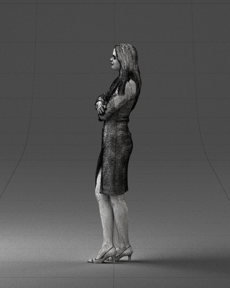 Woman in denim skirt 0469 3D Print Ready 3D print model_11