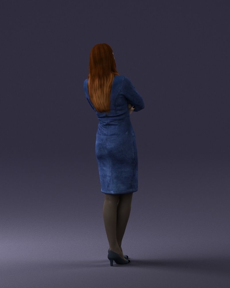Woman in denim skirt 0469 3D Print Ready 3D print model_21