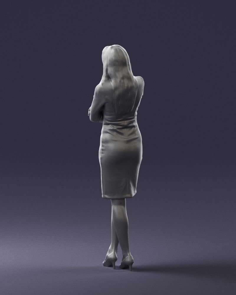 Woman in denim skirt 0469 3D Print Ready 3D print model_16