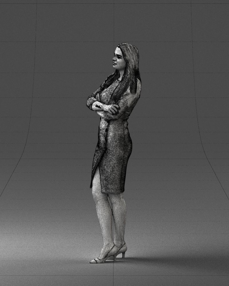 Woman in denim skirt 0469 3D Print Ready 3D print model_8