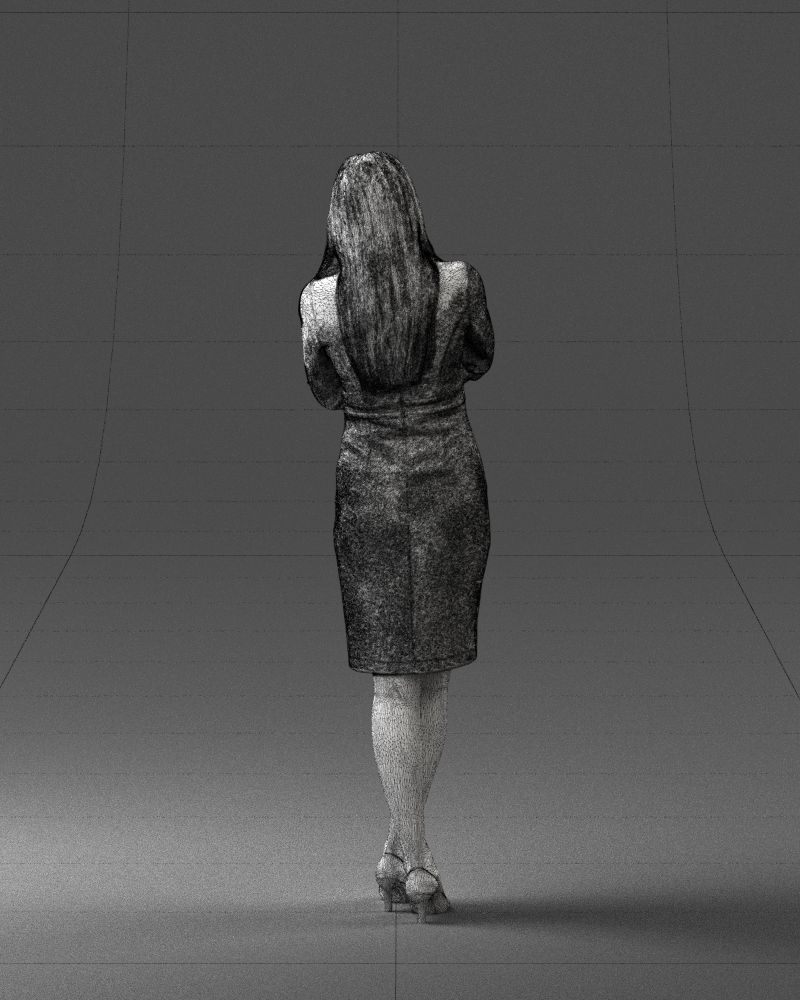 Woman in denim skirt 0469 3D Print Ready 3D print model_20