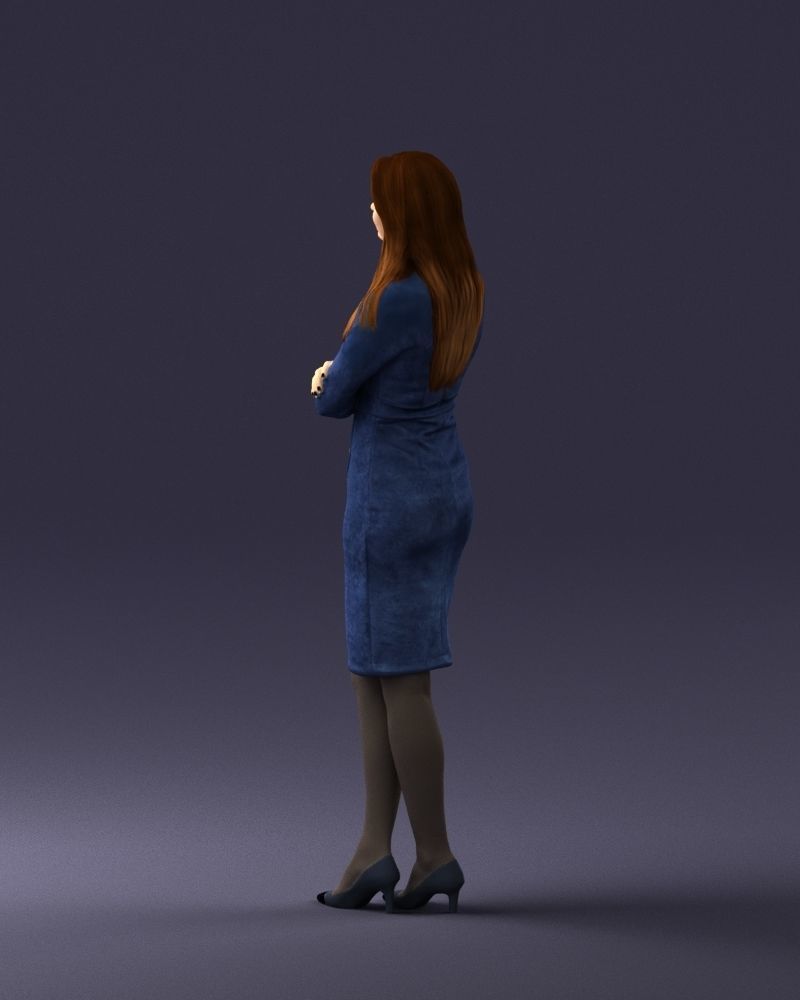 Woman in denim skirt 0469 3D Print Ready 3D print model_12