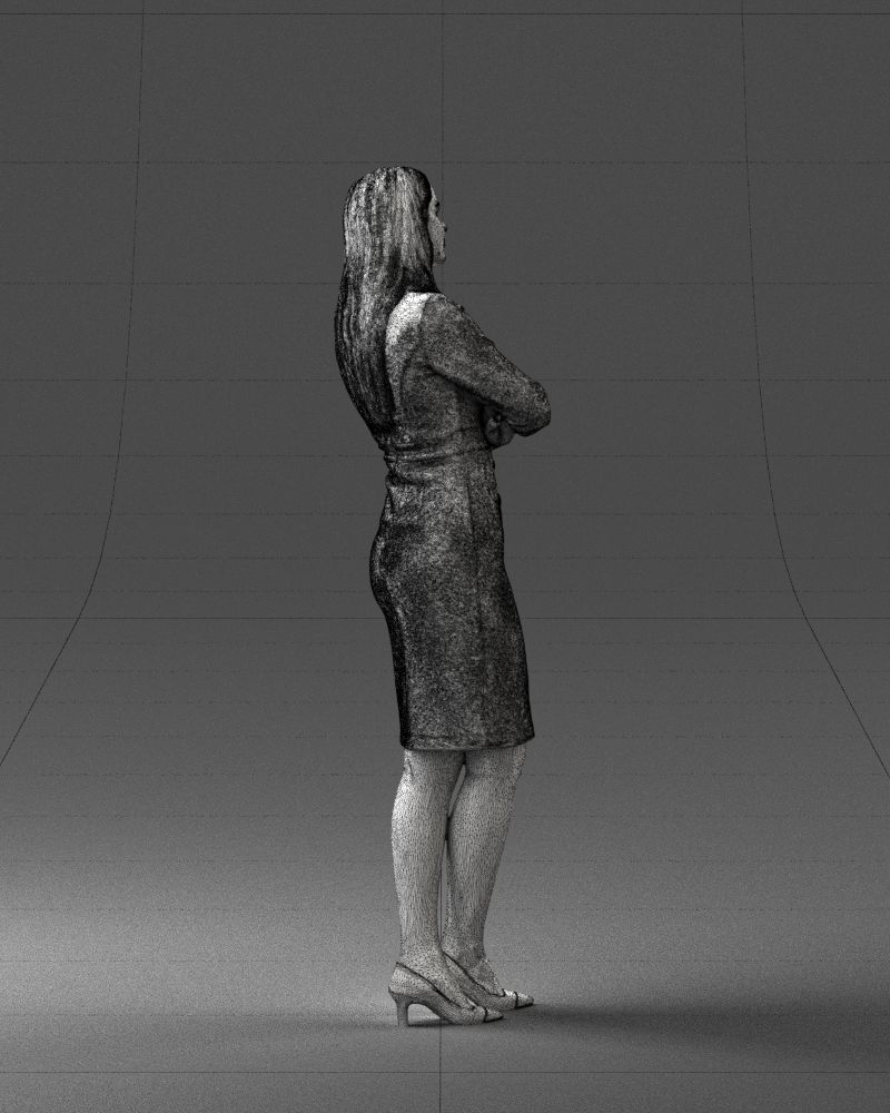 Woman in denim skirt 0469 3D Print Ready 3D print model_26