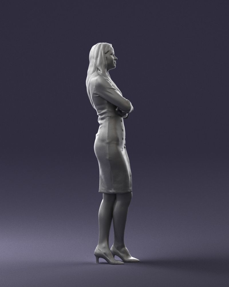 Woman in denim skirt 0469 3D Print Ready 3D print model_28